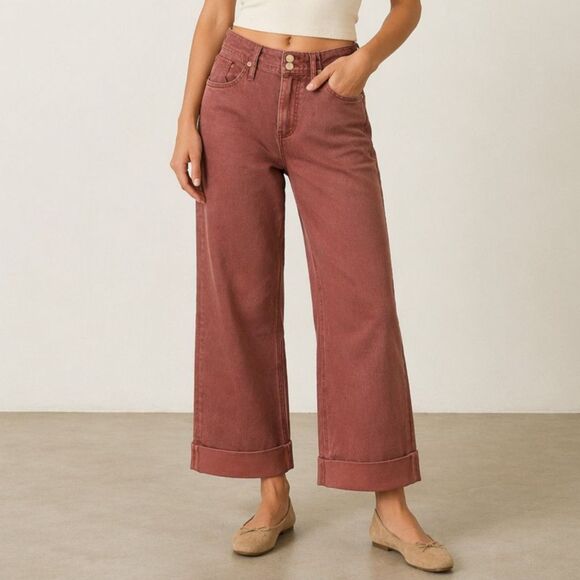 Dear John Denim - Dear John Holly Super High Rise Wide Hem Straight Jeans in Cinnamon - Size 26